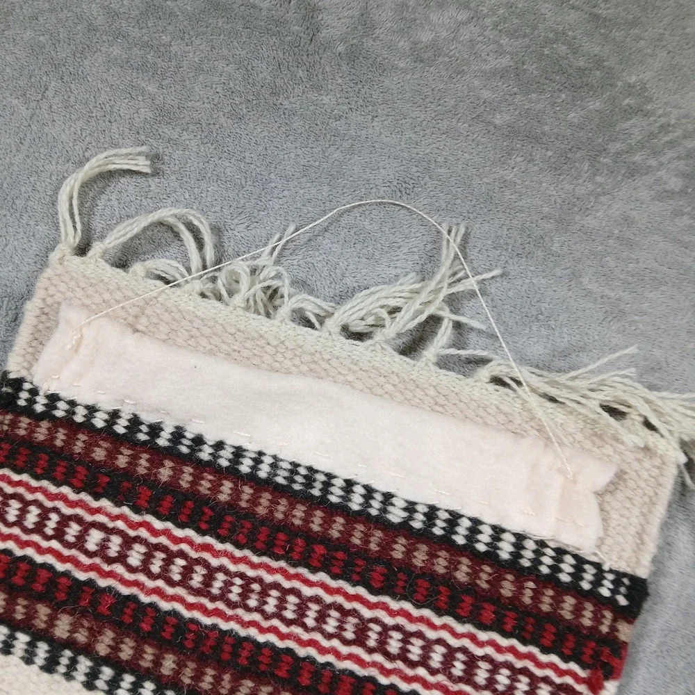 Saddleman Southwestern Wool Blend Tapestry Wall Hanging Rug Geometric Fringe